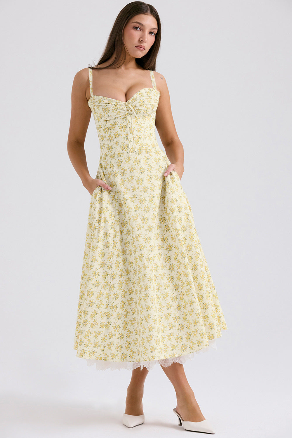 Elegant Floral Series French Summer Strap Dresses