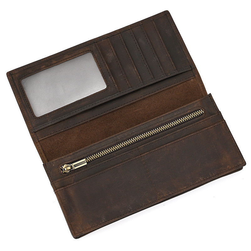 Men's Vintage Crazy Horse Leather First Layer Cowhide Men's Wallets