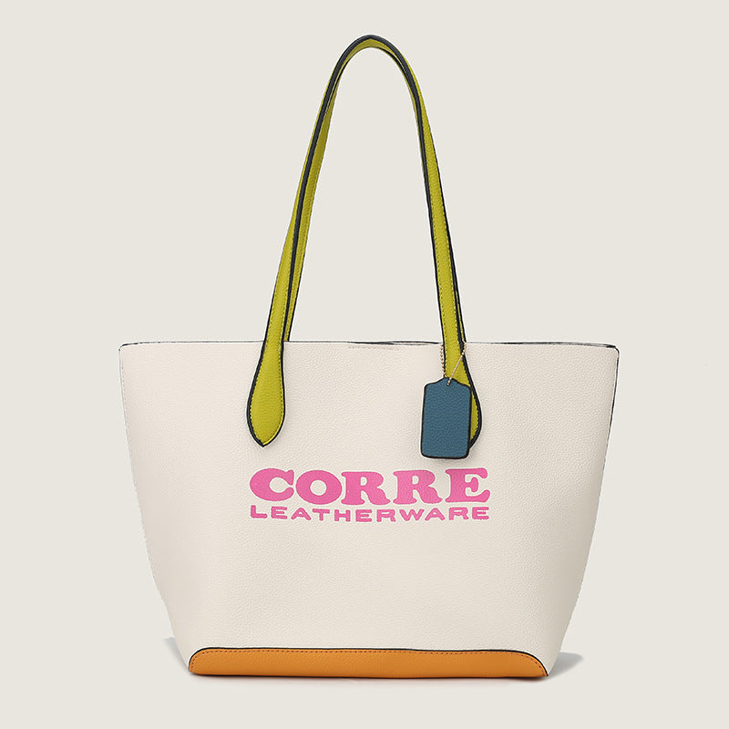 Women's Trend Large Capacity Totes Letter Printing Shoulder Bags