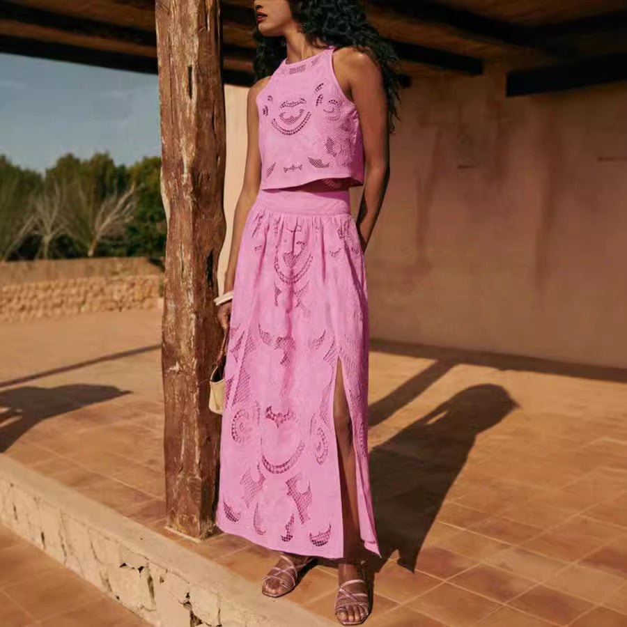 Sleeveless Pocket Two-piece Casual Loose Vacation Suits