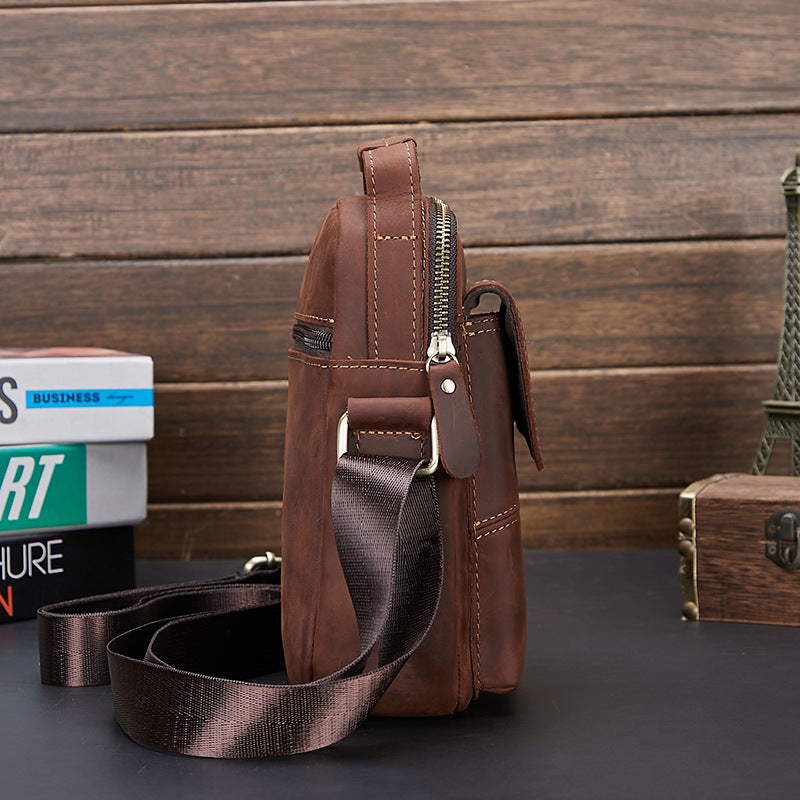 Men's Crazy Horse First Layer Cowhide Leisure Men's Messenger Bags