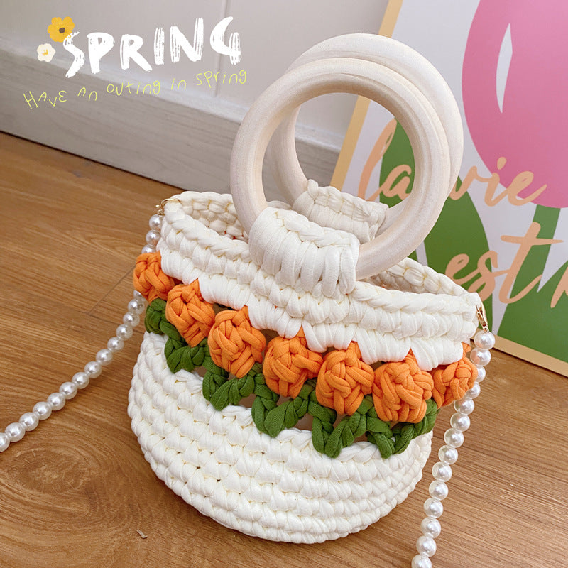 Tulip Hand-woven Homemade Material Finished Gift Handbags