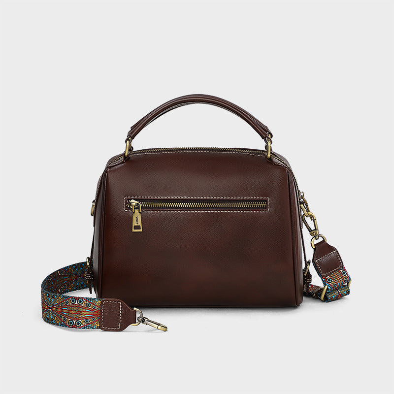 Women's Large Capacity Totes Genuine Leather Portable Crossbody Bags