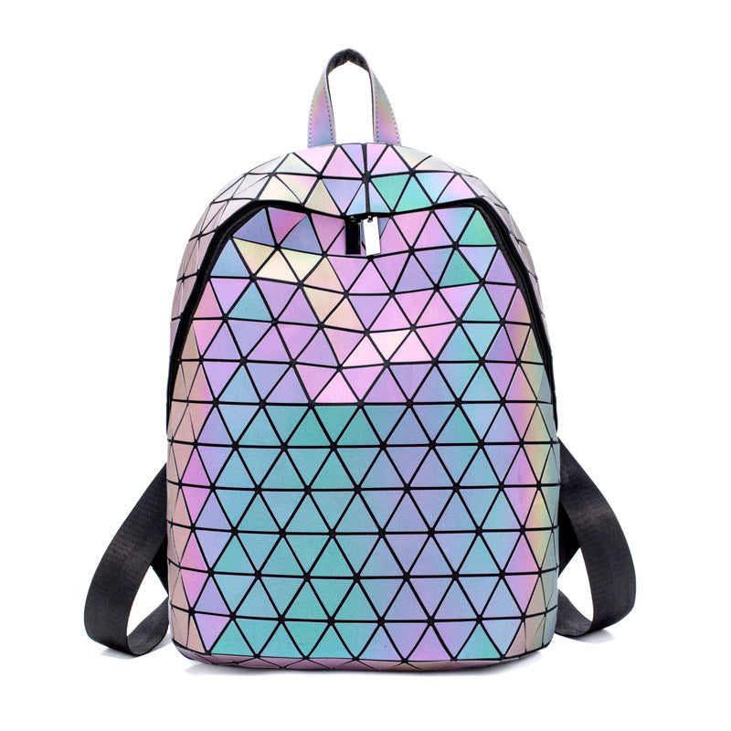Women's & Men's & Geometric Fashionable Colorful Rhombus Luminous Backpacks
