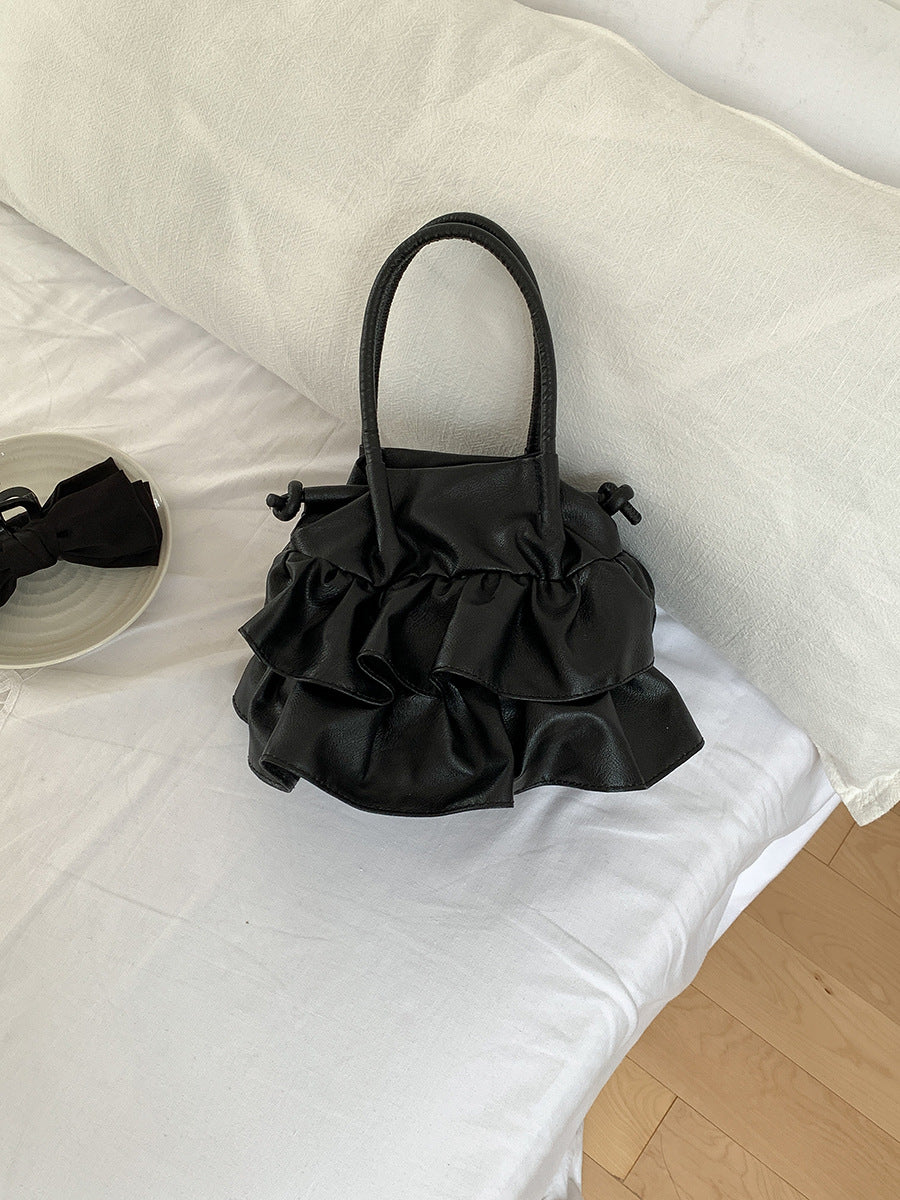Women's Spring Design Lotus Edge Portable Soft Creative Handbags