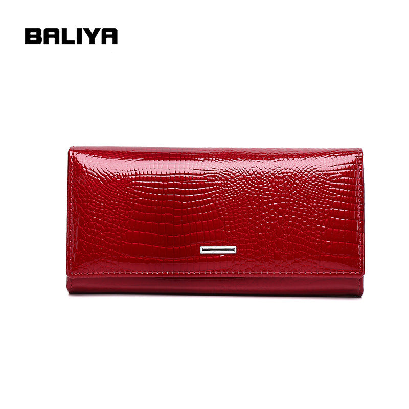 Women's Russian Leather High-grade Clutch Long Large Bags