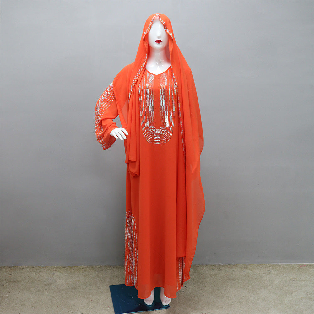Ethnic Clothes Fashion Rhinestone Robe Saudi Clothing