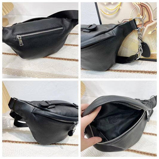 Women's Large Capacity First Layer Cowhide Trendy Waist Packs