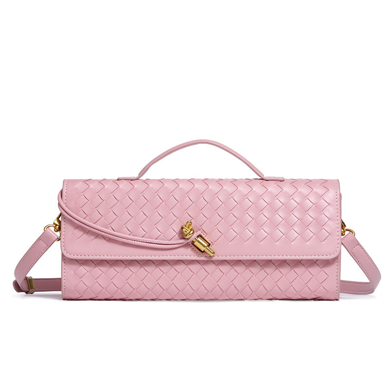 Women's Niche Woven Baguette Fashion Horizontal Clutch Handbags