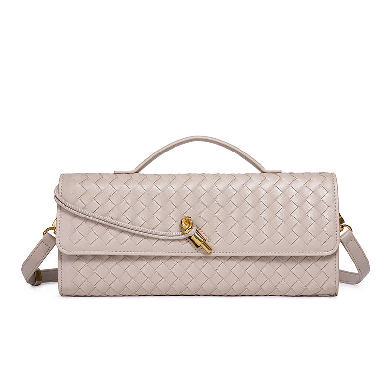 Women's Niche Woven Baguette Fashion Horizontal Clutch Handbags