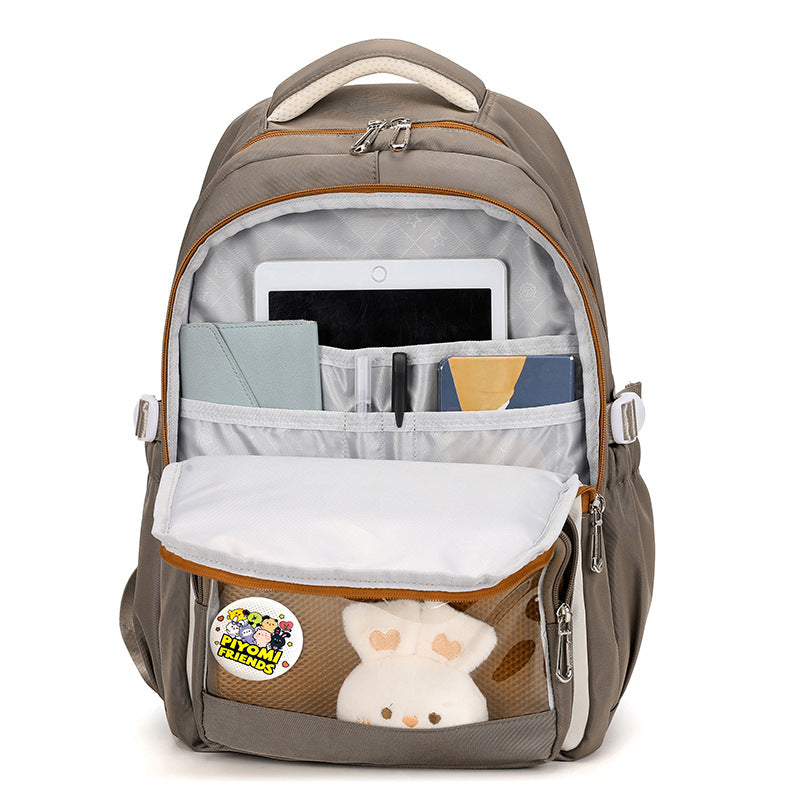 Women's Large Capacity Chinese Black Stain Resistant Middle School Students' Schoolbags