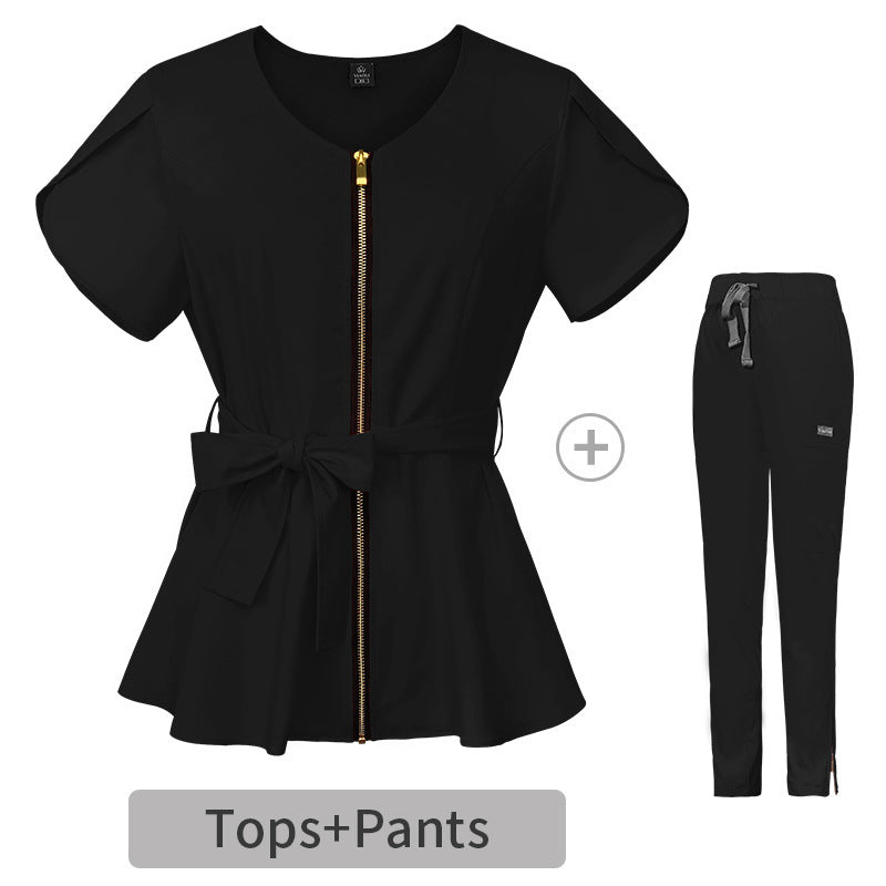 Women's Split Hospital Sleeve Operating Stretch Nurse Uniform