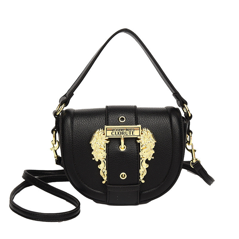 Women's Saddle Retro Simple Advanced Texture Shoulder Bags