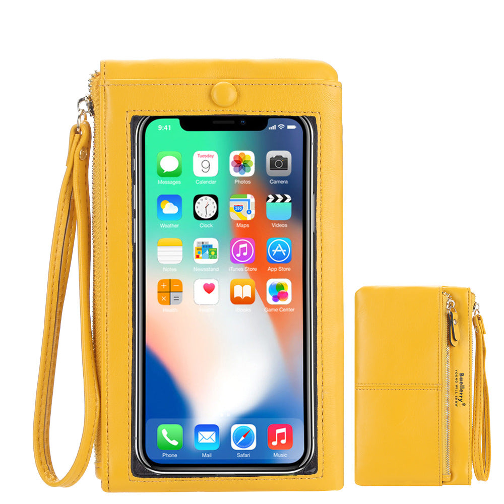 Women's Long Korean Touch Screen Zipper Clutch Phone Bags