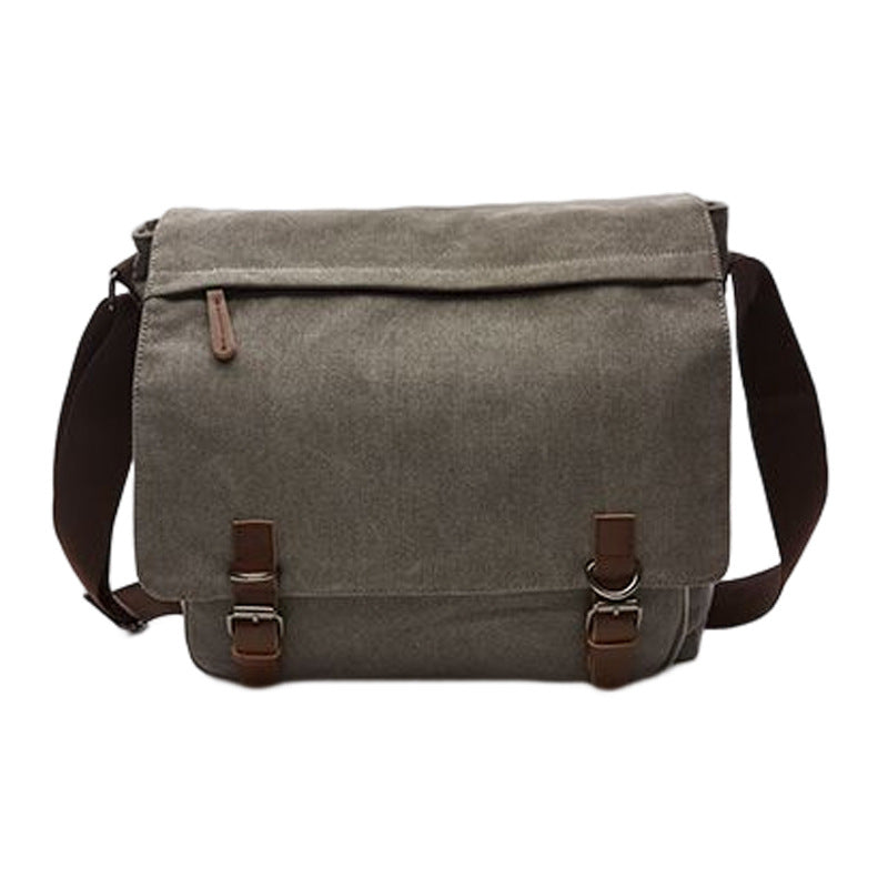 Men's Korean Style Trendy Computer Neutral Canvas Men's Shoulder Bags
