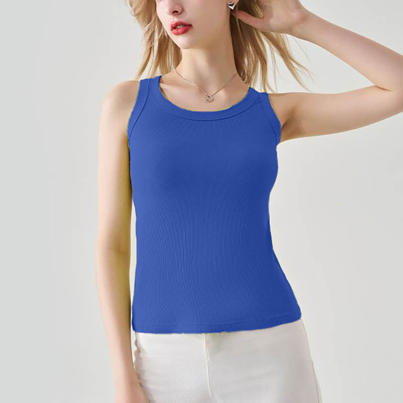 Women's Sportswear Polyester Commute Style Sleeveless Slim Tops
