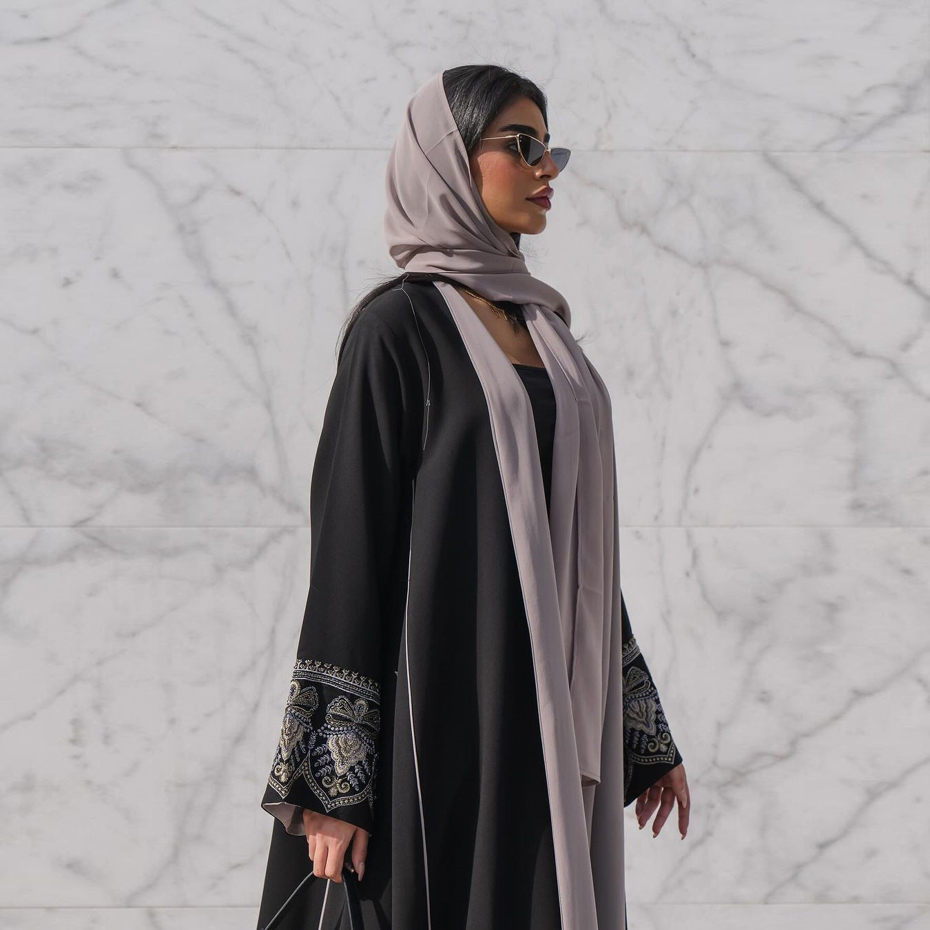 Muslim Fashion Embroidered Patchwork Shawl Dress Clothing