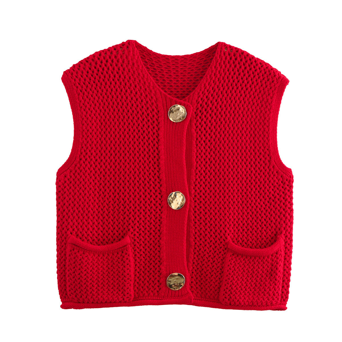 Women's Summer Street Fashion Thick Needle Knitted Vests