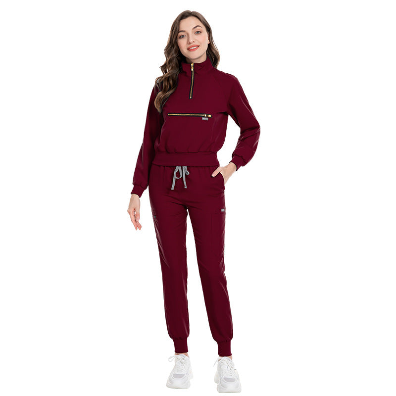 Women's & Men's Sleeve Casual Jogging Surgical Gown Split Hospital Suits