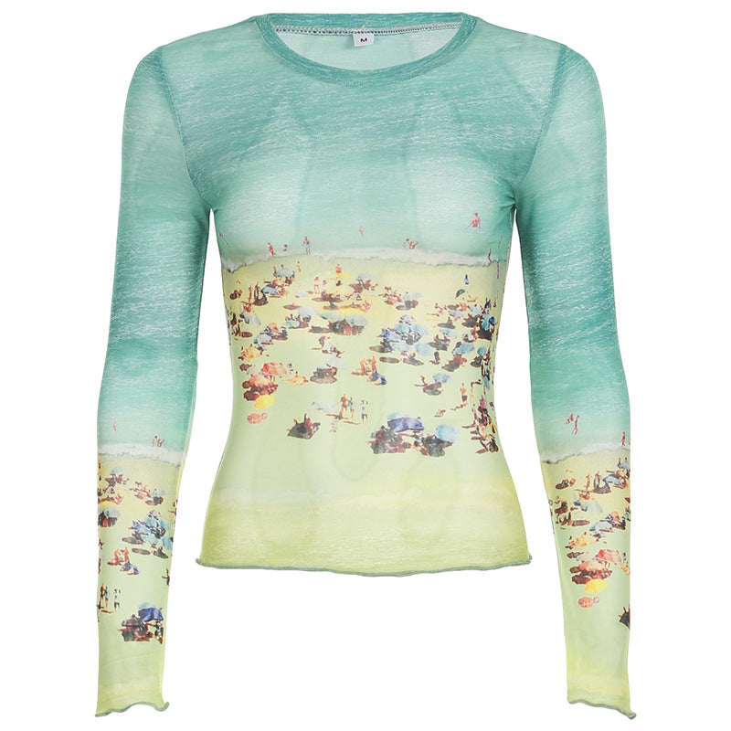 Design Contrast Color Lightweight Hot Middle Blouses