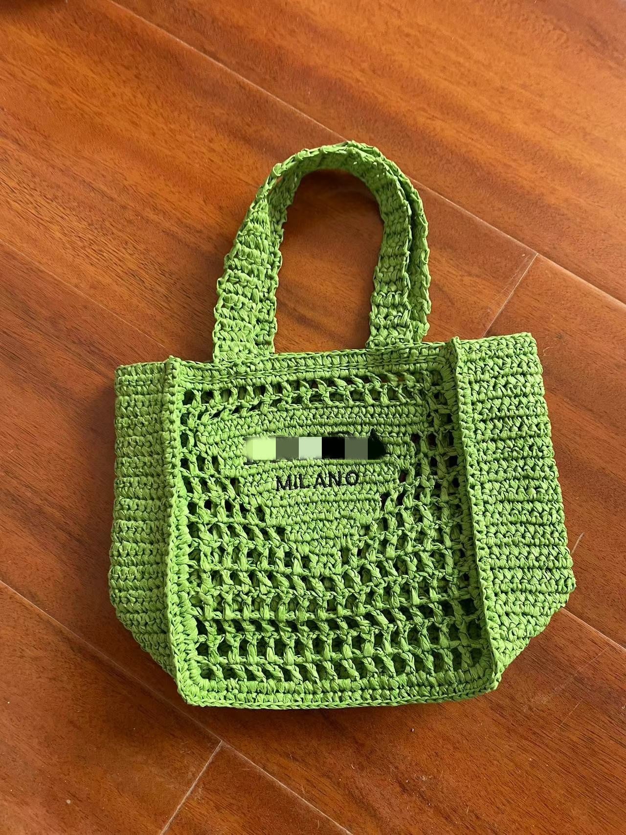 Grass Paper String Encryption Hand-woven Lan Handbags