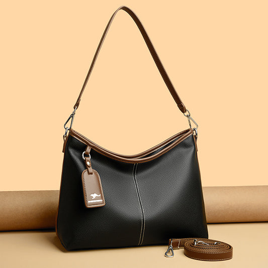 Women's Pattern Fashionable Sewing Line Genuine Kangaroo Crossbody Bags
