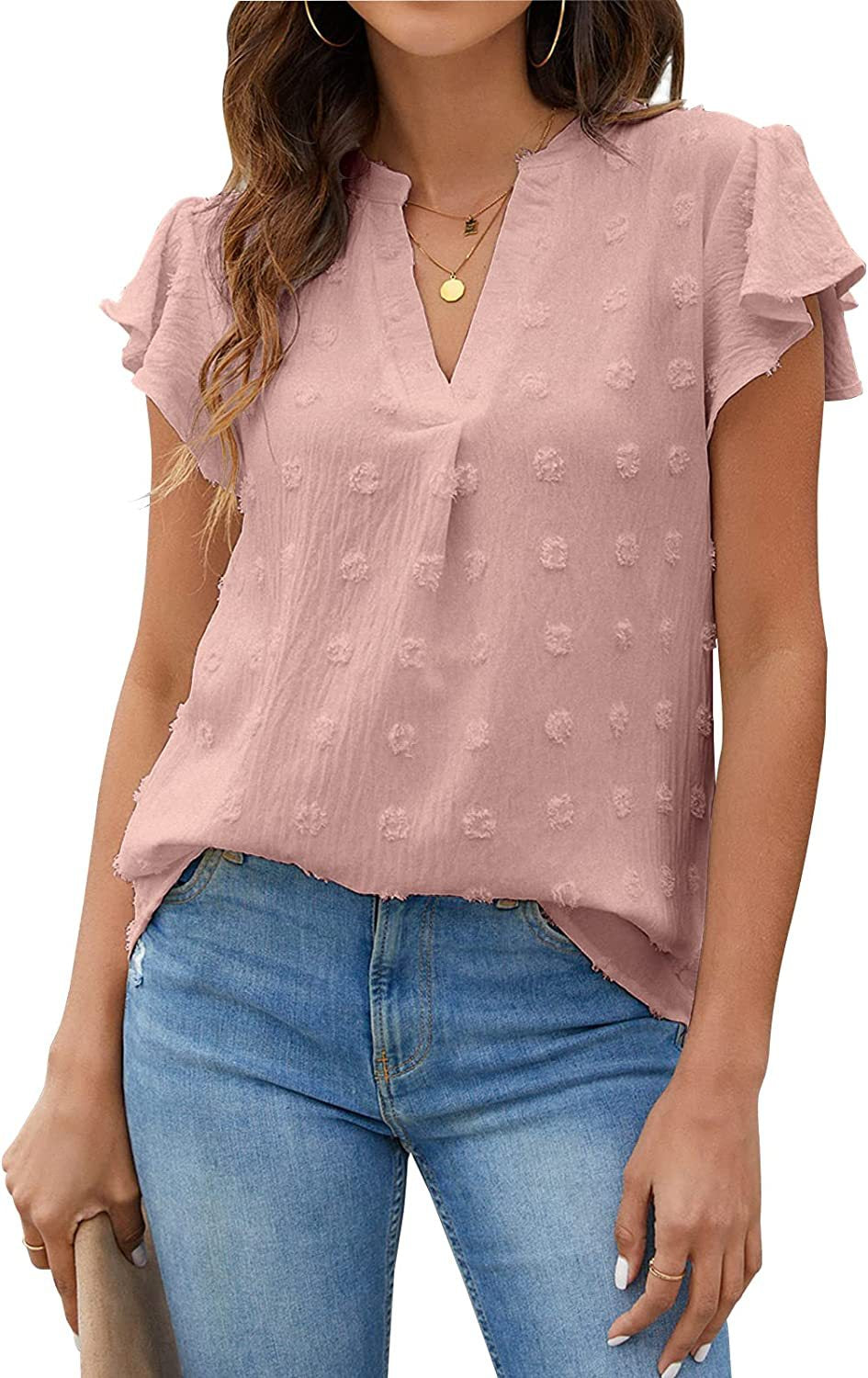 Women's Shirt Ruffled Elegant Chiffon Summer Blouses