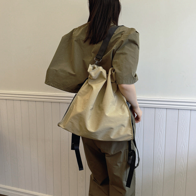 Women's Korean Large Capacity Underarm Canvas Bucket Bags
