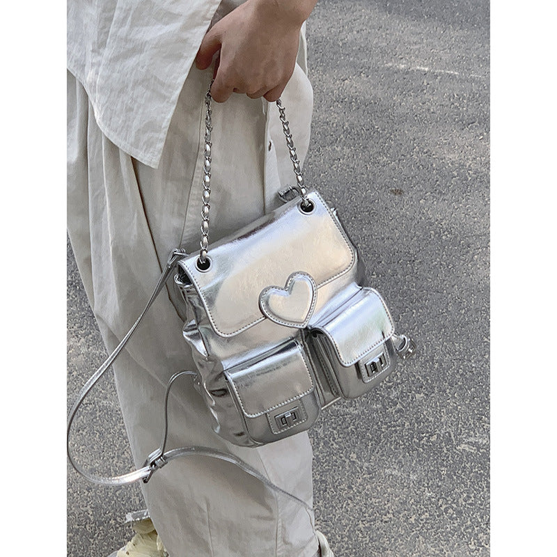 Women's Niche Texture Fashion Versatile Chain Backpacks