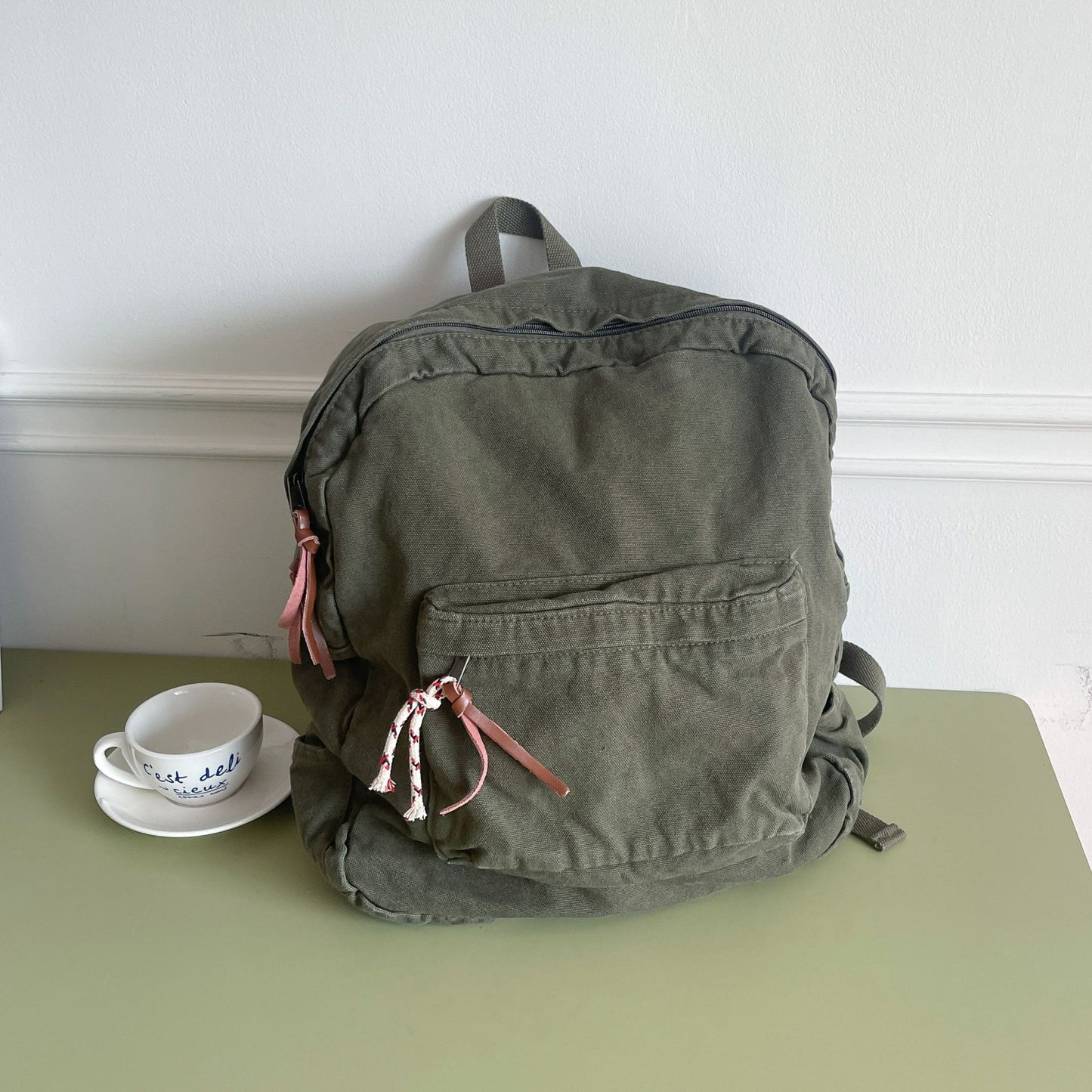 Leather Wash Canvas Simple Fashion Retro Backpacks