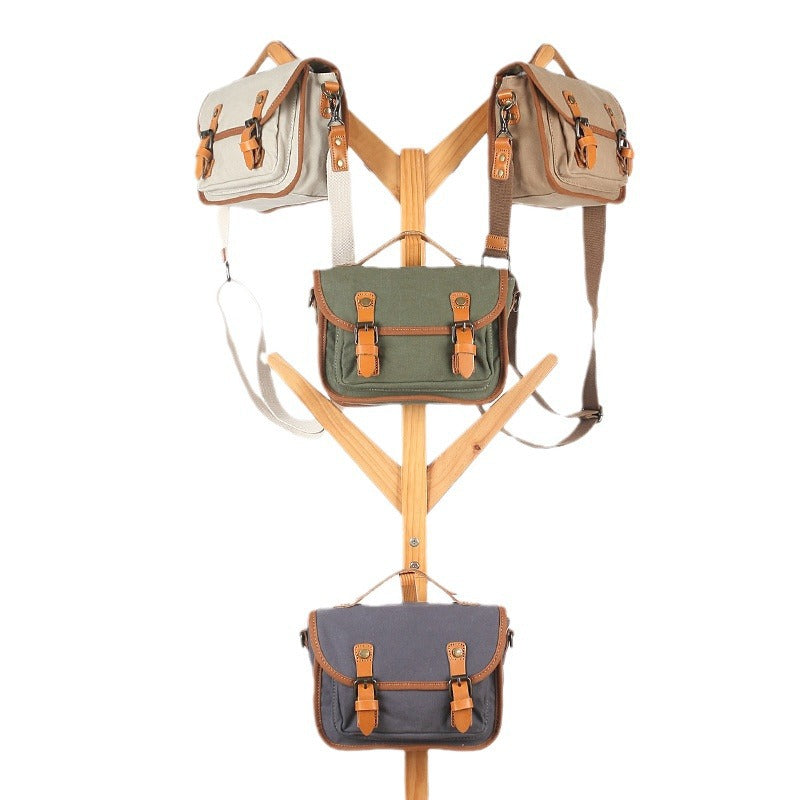 Women's Simple Canvas With Genuine Leather Daily Crossbody Bags