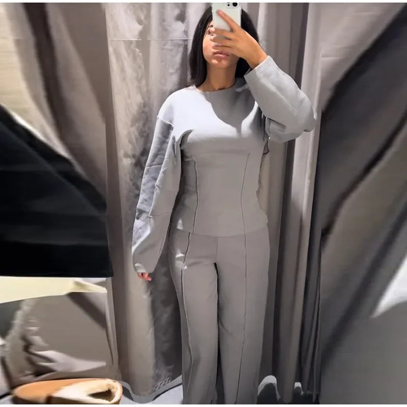 Women's Autumn Fashion Long Sleeve Pleated Wide Suits