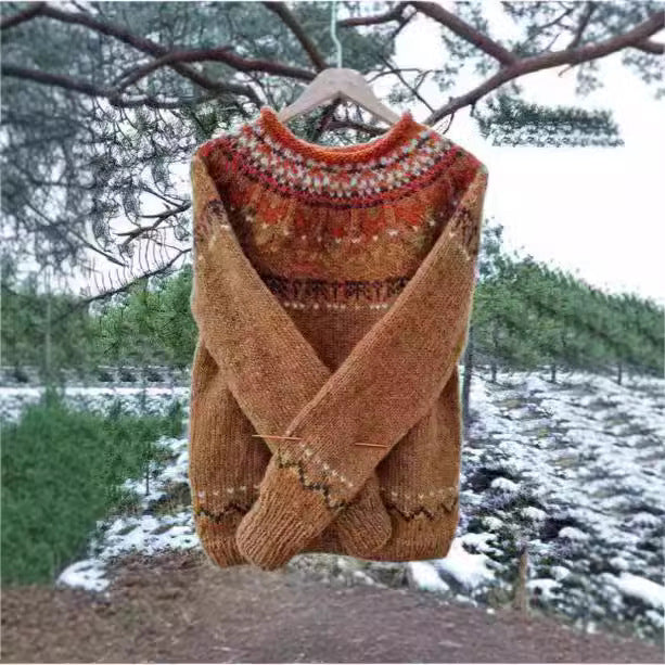 Women's Round Neck Multicolor Loose Fashion Pullover Sweaters
