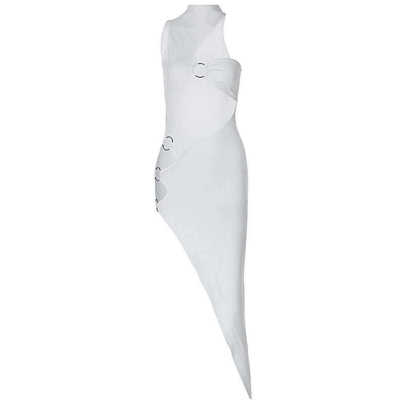 Women's Sexy Sleeveless Hollow Split Irregular Dress Dresses