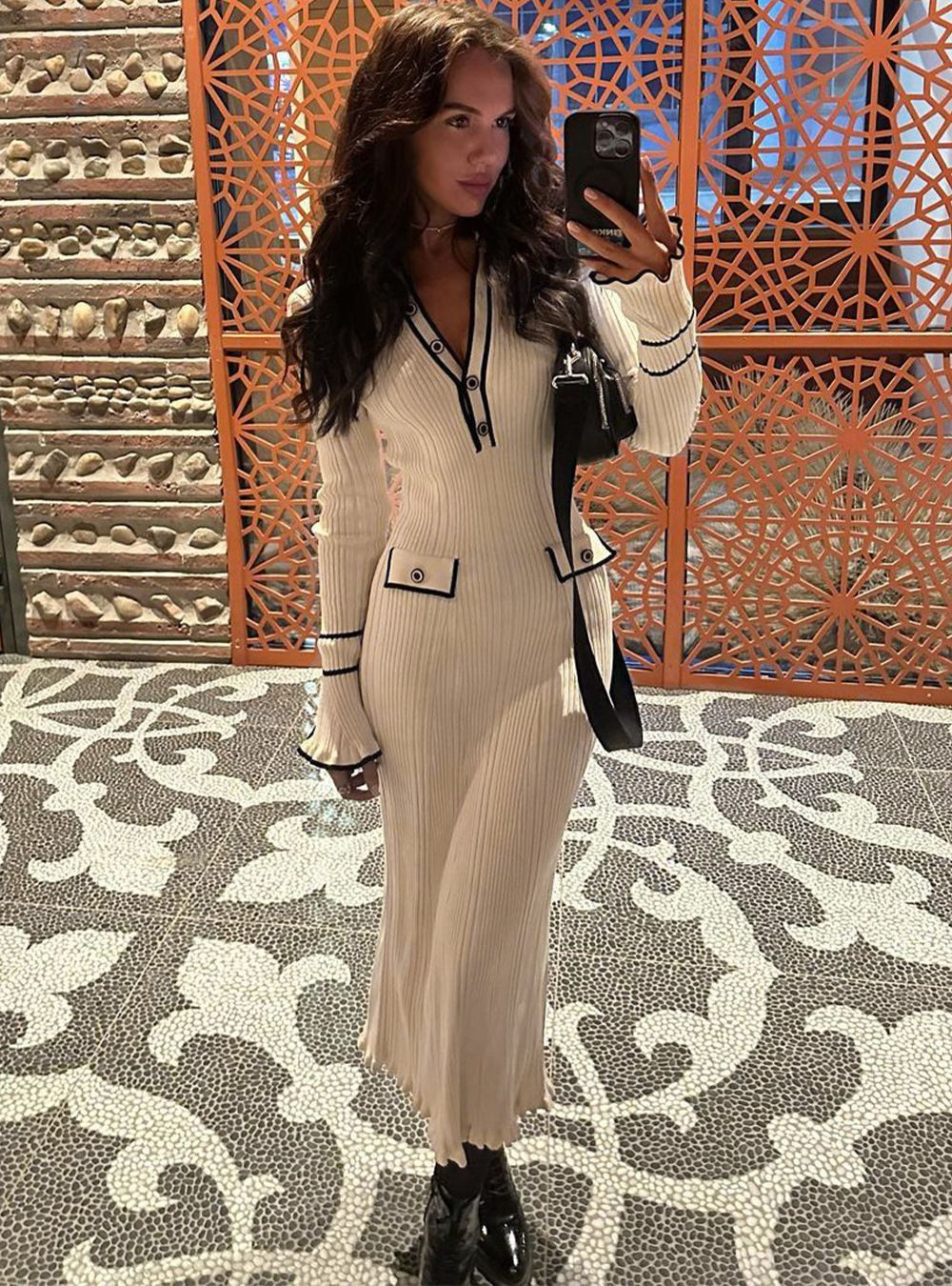 Autumn Fashion Color Contrast Classic Style Dresses