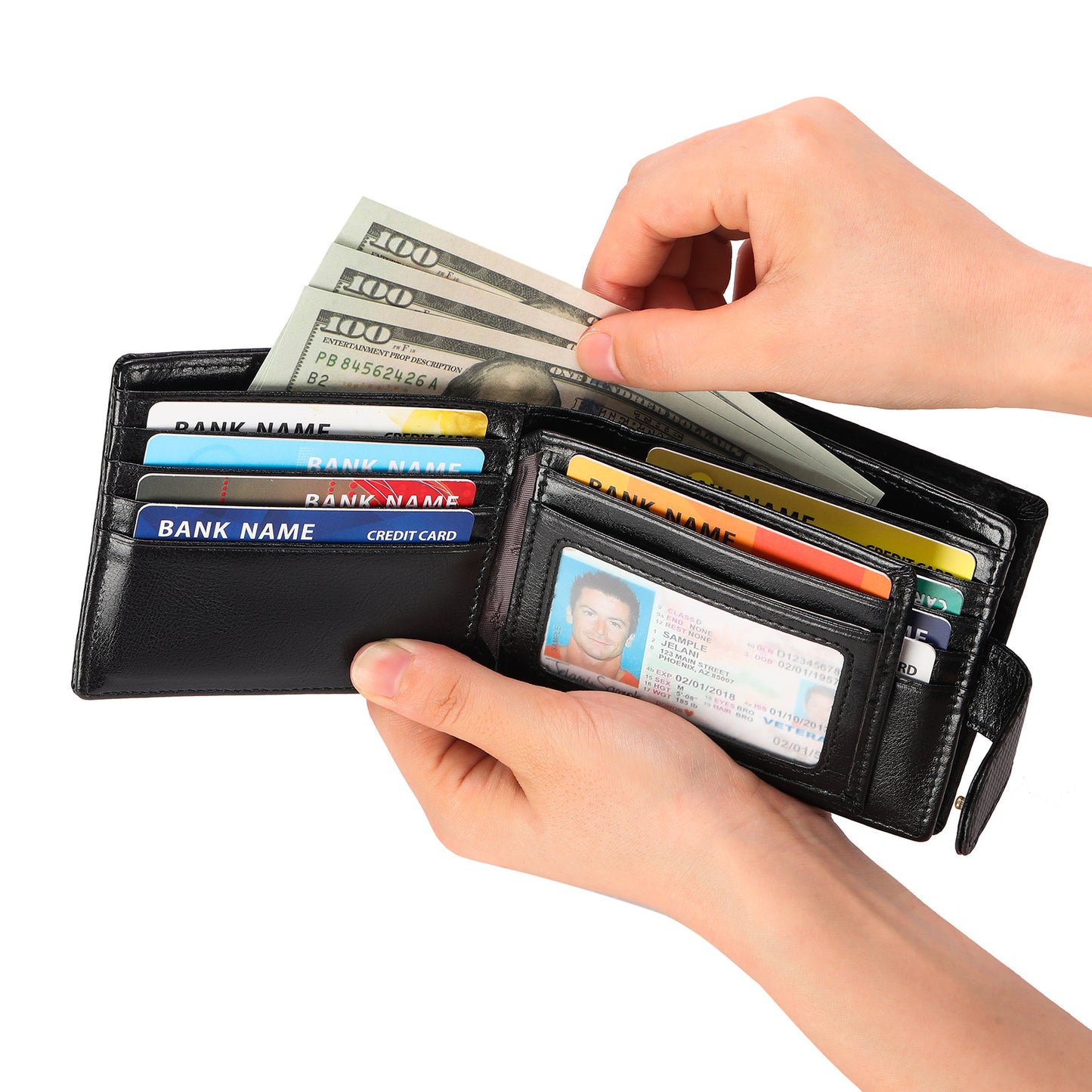 Men's Leather First Layer Cowhide Swiping Fashion Men's Wallets