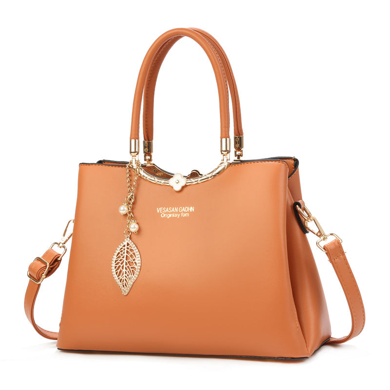 Women's Western Style Solid Color Large Capacity Handbags