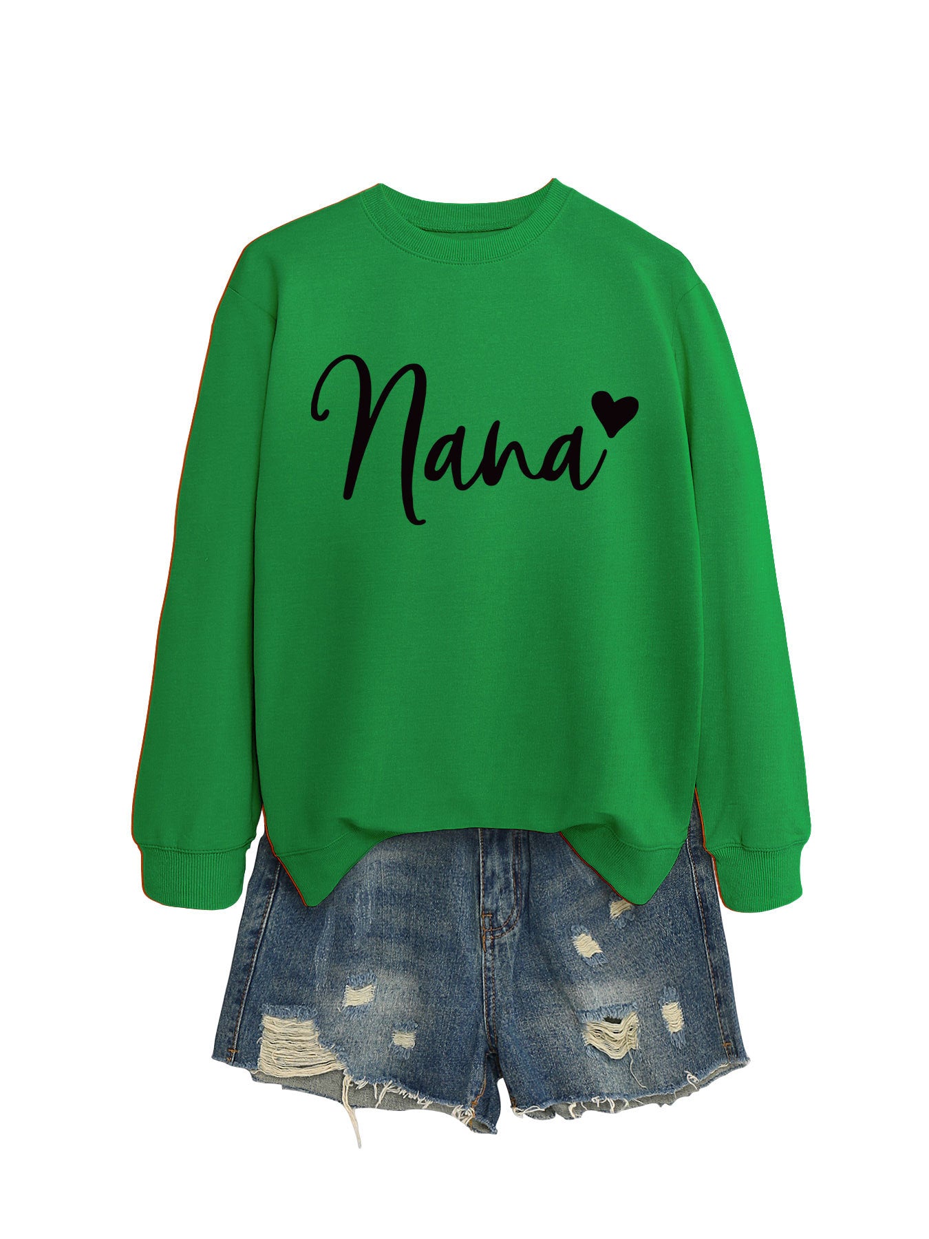 Women's Round Neck Elegant Heart Printing Simple Sweaters