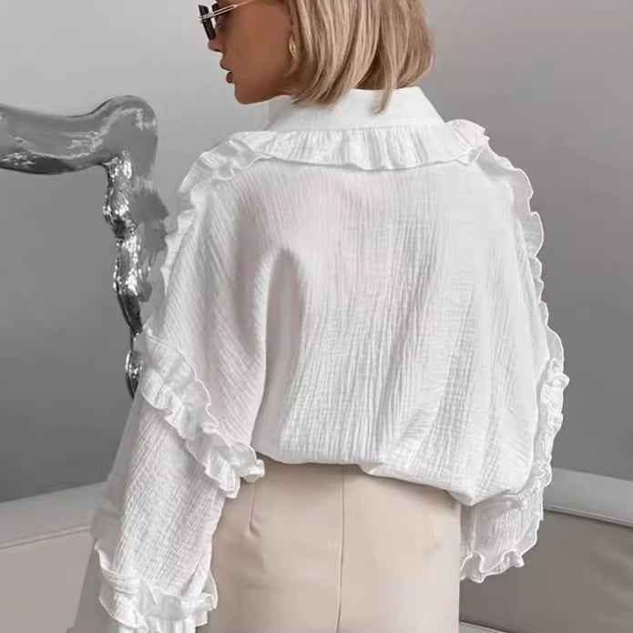 French Style Design Lace Lantern Sleeve Blouses
