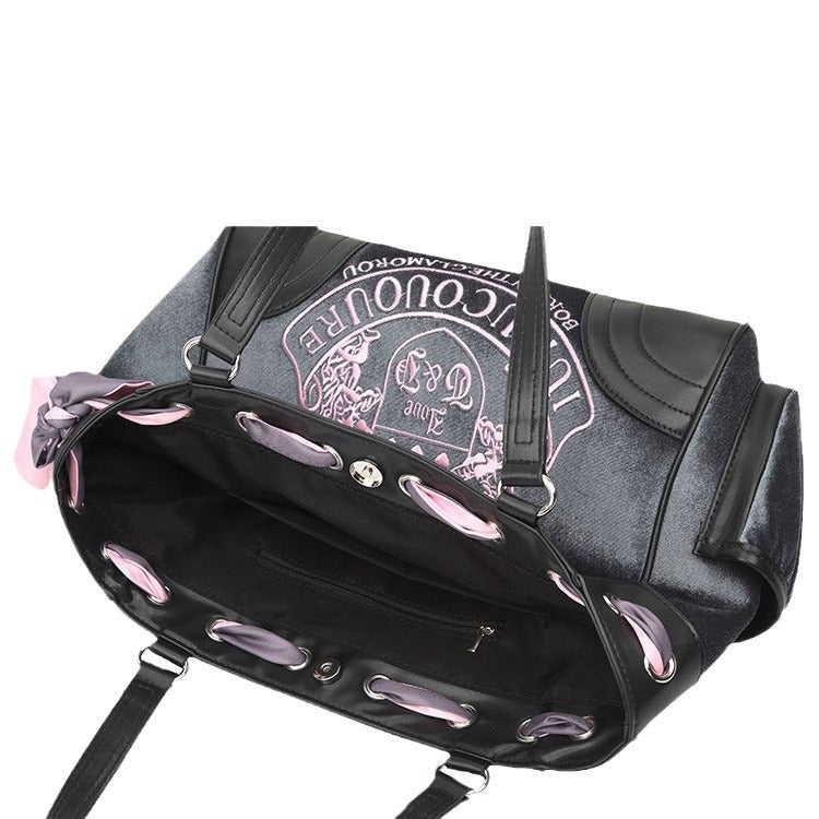 Women's Retro Fashionable Hot Contrast Color Portable Bags
