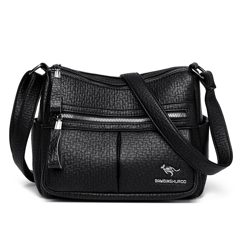 Women's Summer City Simple Big Soft Leather Crossbody Bags