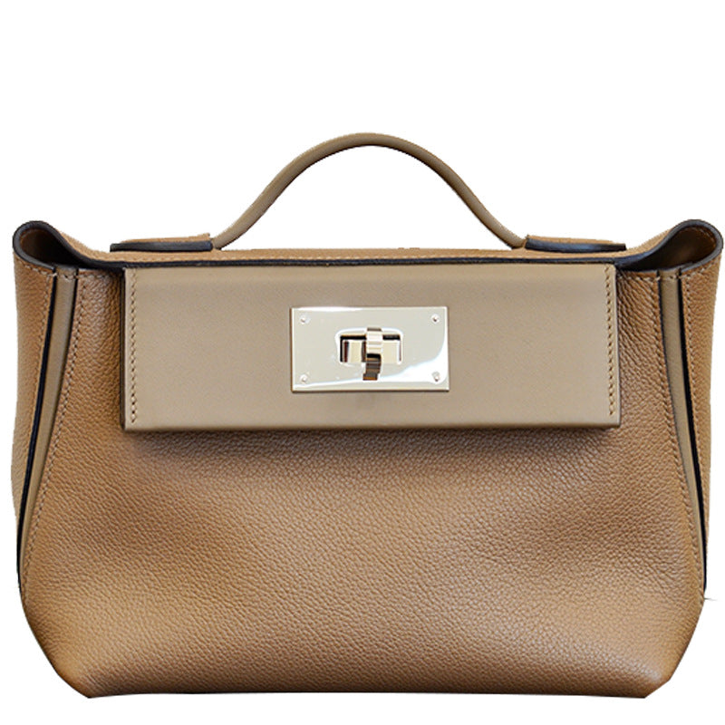 Women's Versatile Genuine Leather Cowhide Kelly Handbags