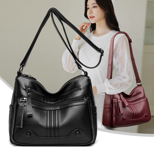 Women's Large Capacity Soft Leather Mother Elegant Shoulder Bags