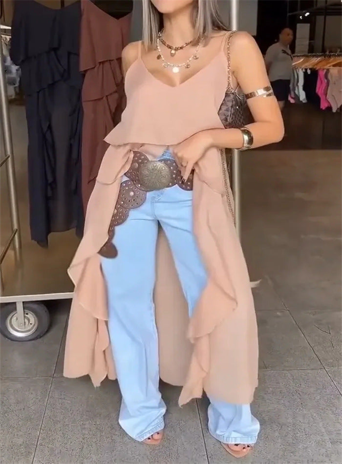 Women's Glamorous Sexy Temperament Flounce Irregular Clothing