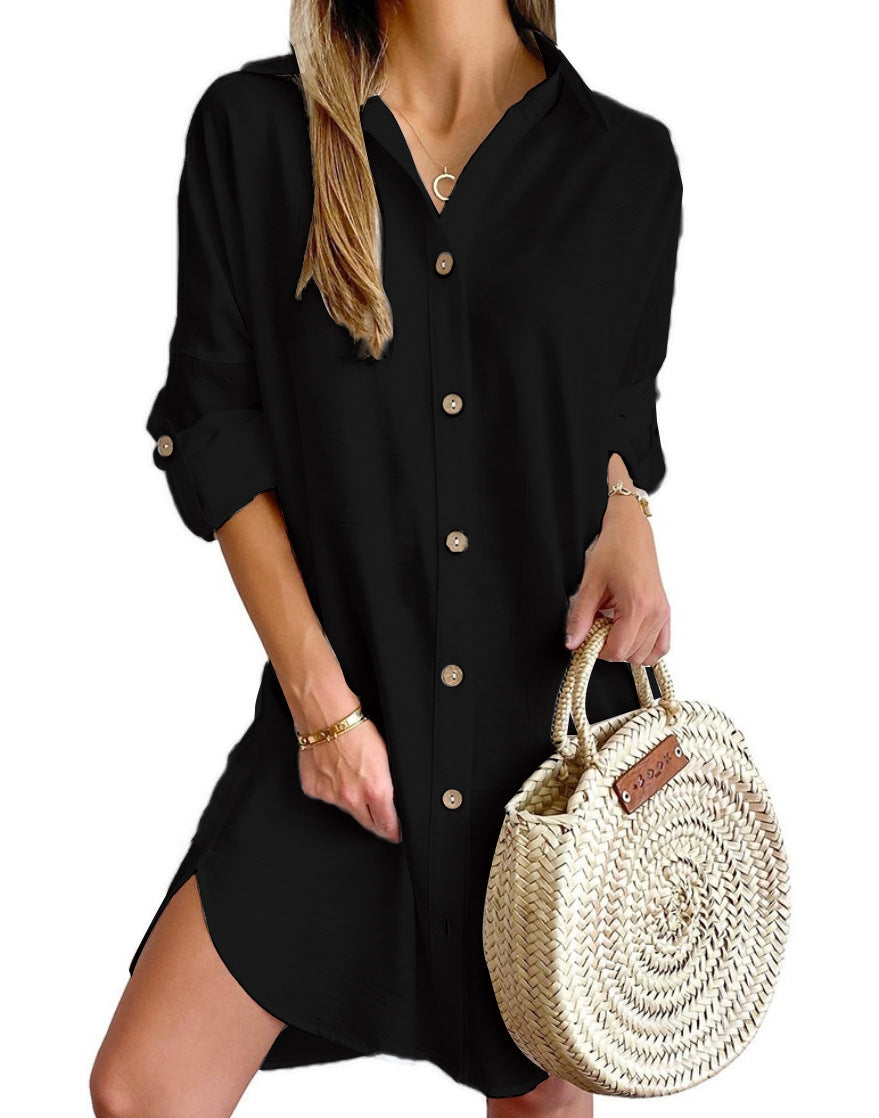 Women's Autumn Casual Long Sleeve Lapel Button Clothing