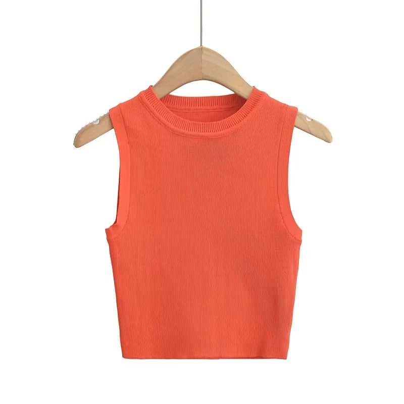 Women's Summer Sleeveless Elastic Knitted For Tops