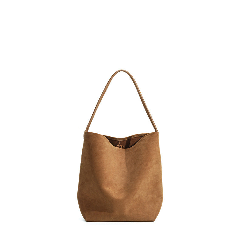 Women's Minority Portable Solid Color Commute Large Bucket Bags