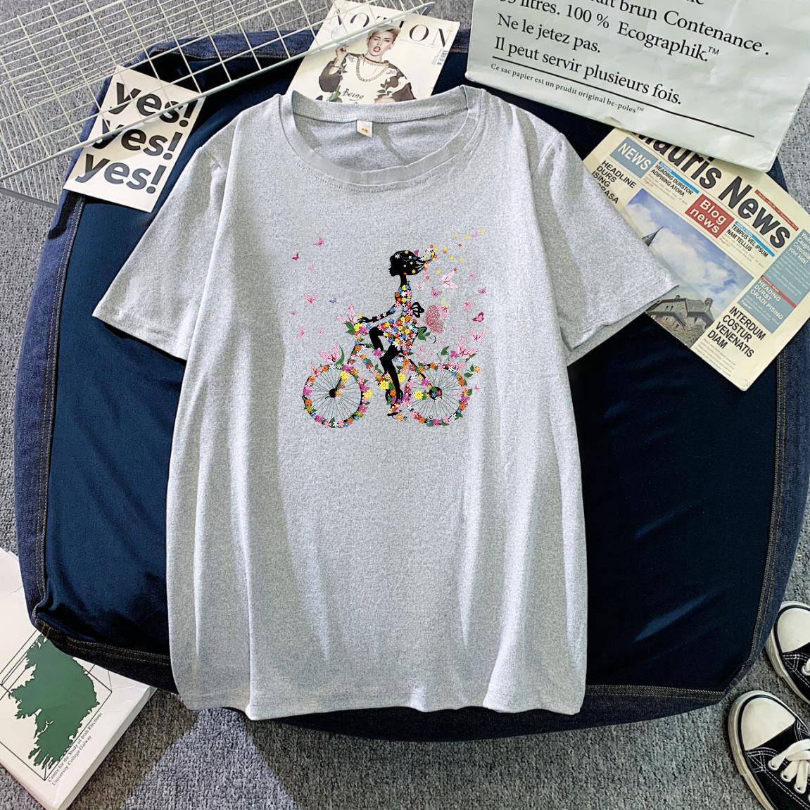 Women's Short-sleeved T-shirt Summer Korean Style Loose Blouses