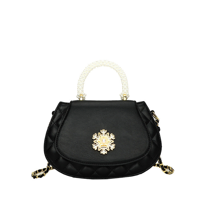 Unique Design Pearl Snowflake Saddle High-grade Bags