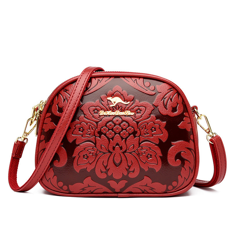 Women's Round High-grade Large Capacity Printed Fashionable Crossbody Bags